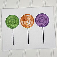 Halloween Lollipop Trio Machine Applique Design